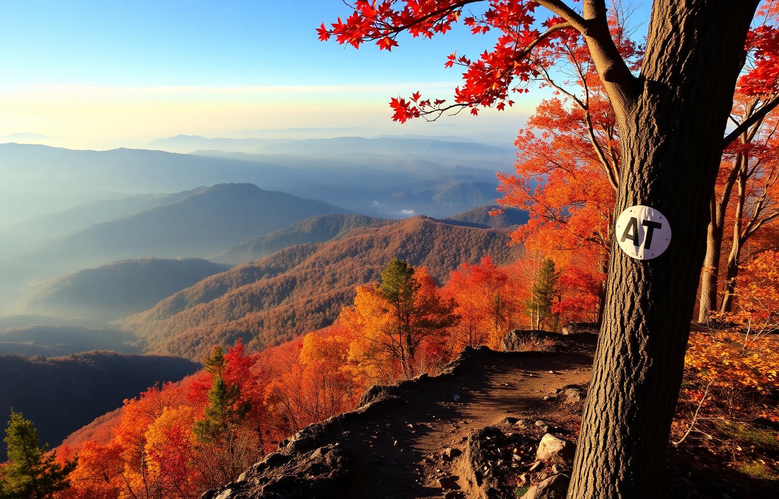 Appalachian Trail ridgeline in autumn